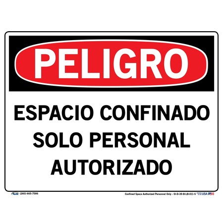Vestil Vinyl Label Sign, 9-1/2" Height, 12-1/2" Width, Vinyl Label, Rectangle, Spanish SI-D-39-B-LB-011-S